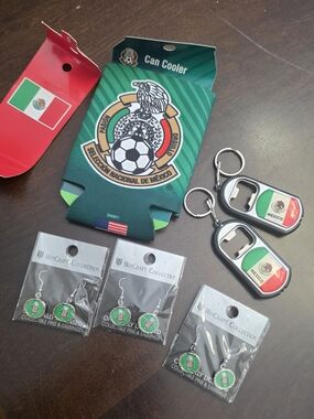 Mexico National Soccer Team Can Cooler, Earrings WORLD CUP